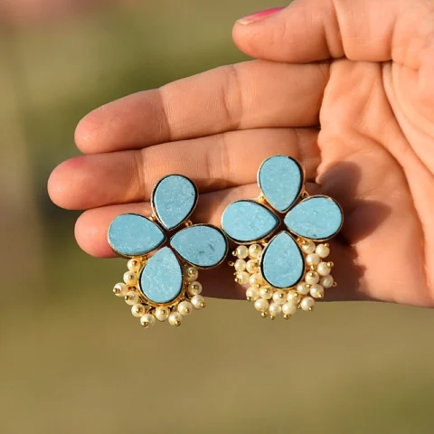 Turquoise Flower Earrings