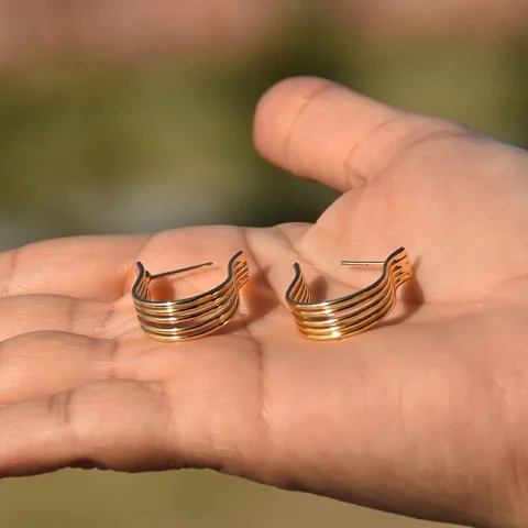 Gold Plated Brass Hoops