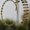 Gold Plated Leaf Hoops
