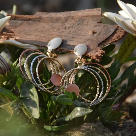Intertwined Thin Multi-Colored Hoop
