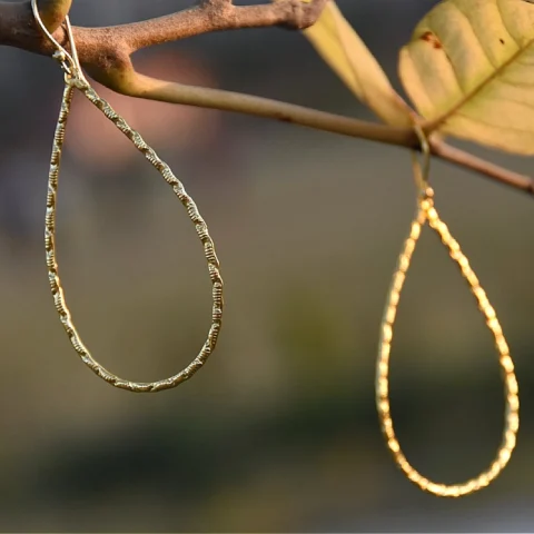 Delicate Teardrop Hoop Earrings