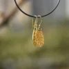 Gold Teardrop Green Accented Earrings