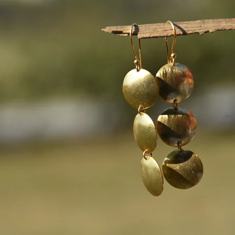 Handcrafted Gold Plated Brass Earrings