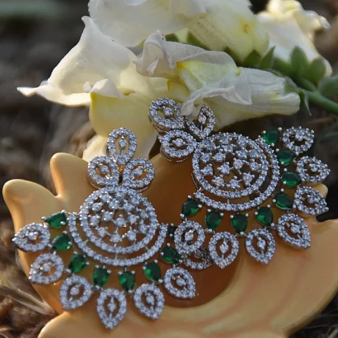 Classic Earrings With Rhodium Plating