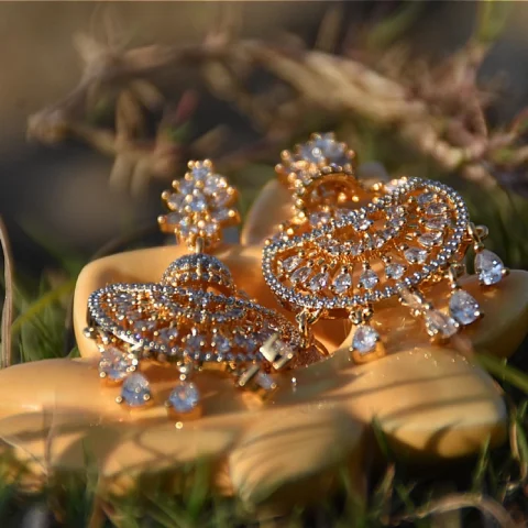 Cubie Zirconia Chand Earrings