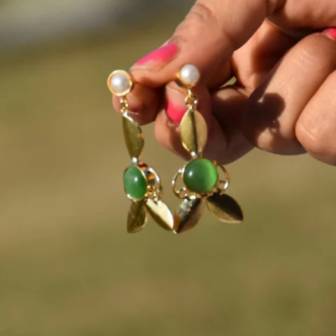 Ornate Brass Danglers