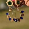 Statement Brass Earrings with pearls