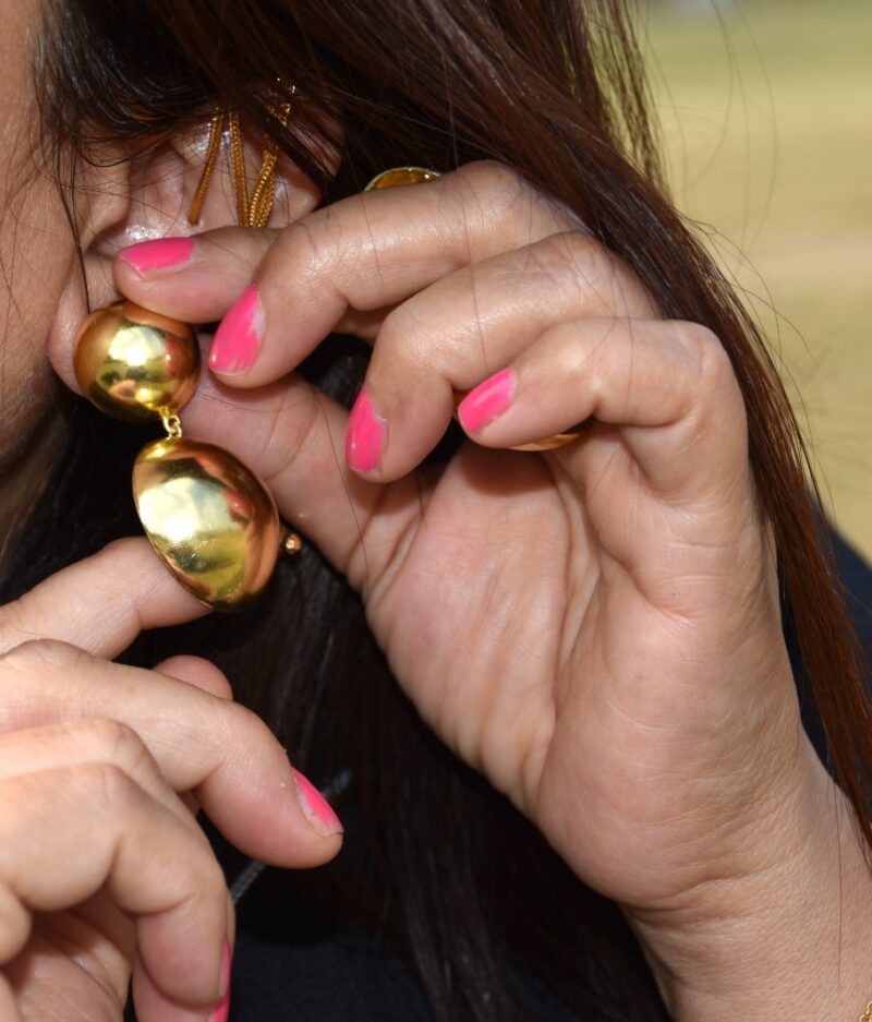 Teardrop Shaped Drop Earrings - Image 2