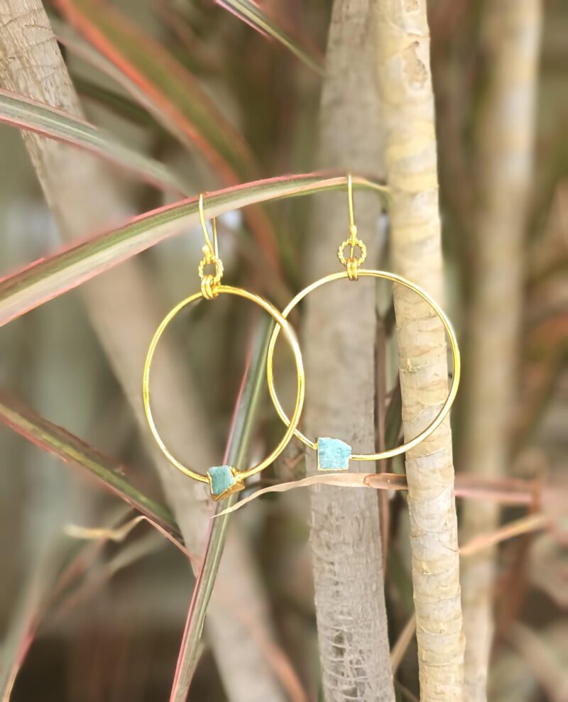 Bali with Uncut Stone- Turquoise