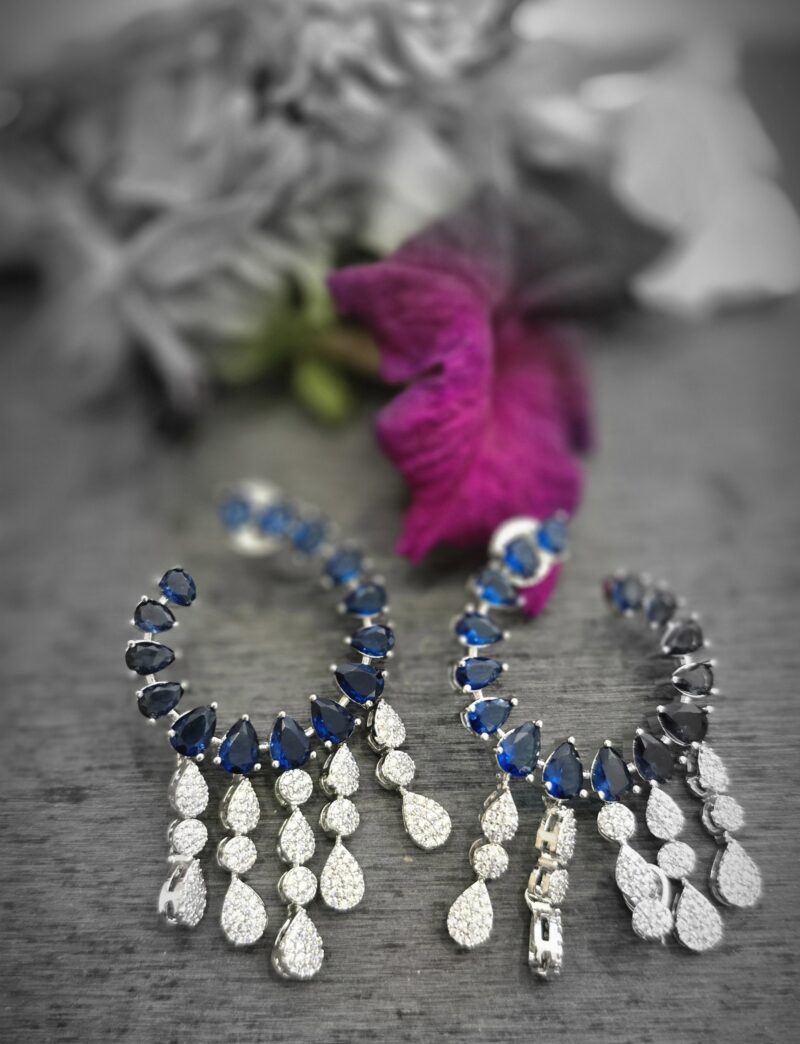 Sapphire & Diamond Earrings - Image 3