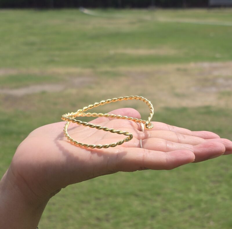 Twisted Golden Brass Bracelet