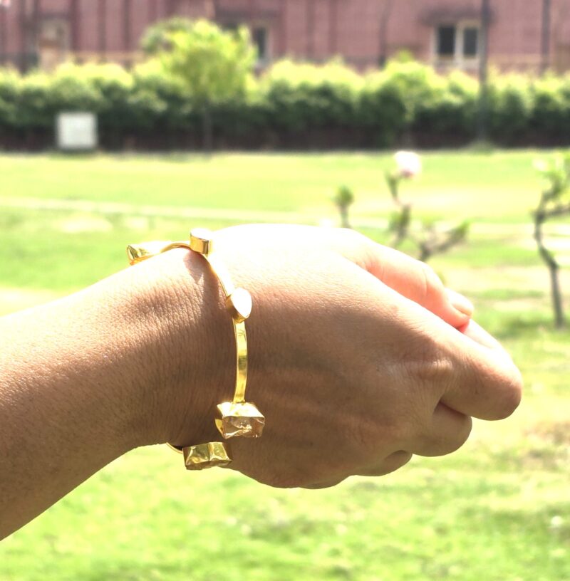 Sculp & Stone Brass Bracelet