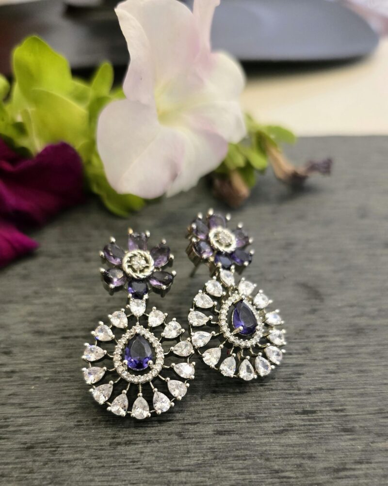 Deep Purple Sparkle Earrings - Image 2