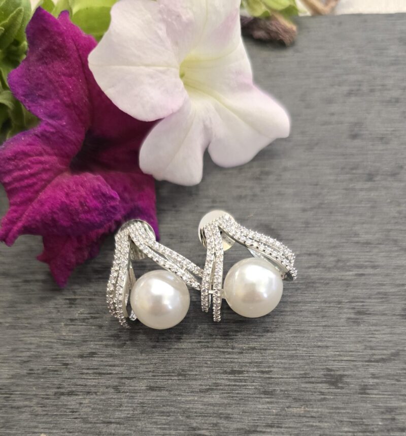 Pearl Stud Earrings - Image 2