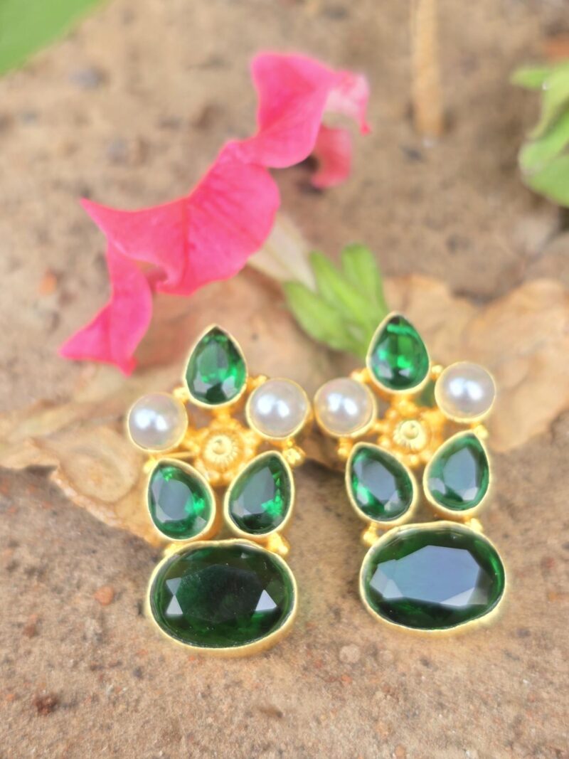 Deep Green Diopside Studs - Image 2