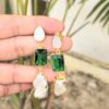 Vibrant emerald-green earrings