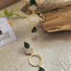 Brass & Emerald Ring Dangler Earrings